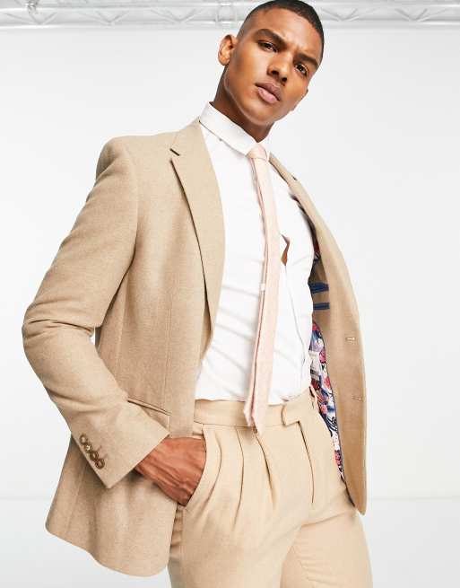 Beige tweed outlet suit