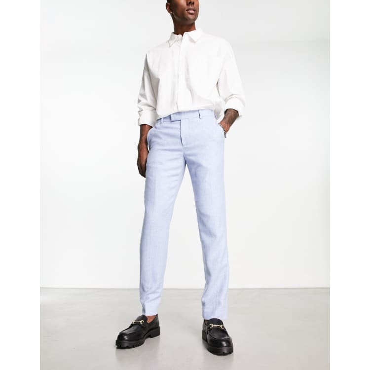 Harry Brown wedding tweed suit pants in light blue