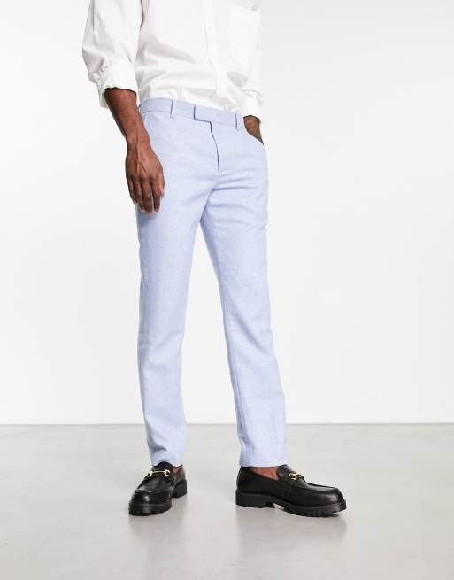 Harry Brown wedding tweed suit pants in light blue | ASOS