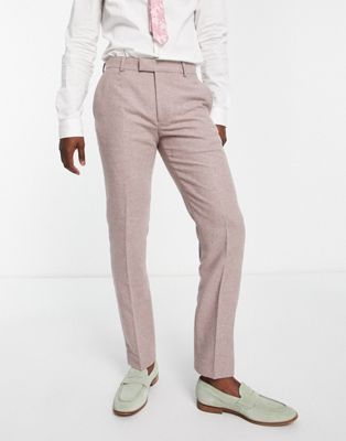 Harry brown wedding tweed suit trousers in mauve - ASOS Price Checker