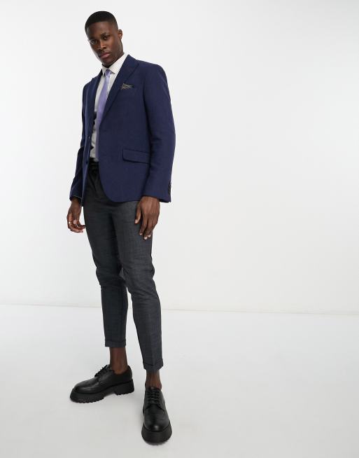 Harry Brown - Wedding - Veste de costume ajustée en laine mélangée - Bleu marine, 3 de 5
