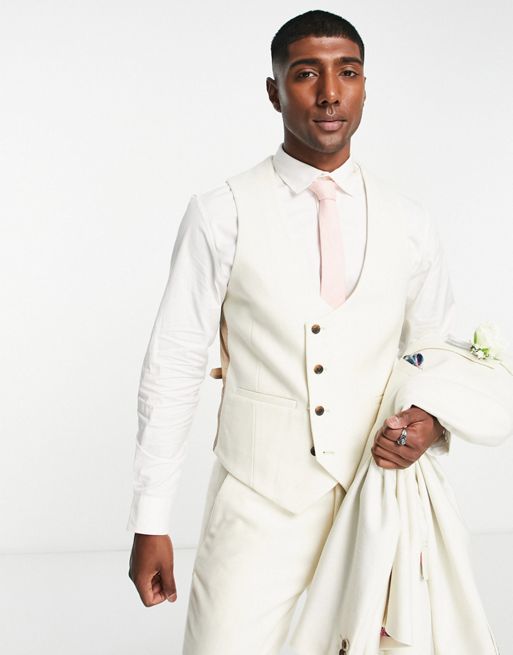 Acrylic Blend Tweed Suiting - Beige / Off-White / Earthy Brown