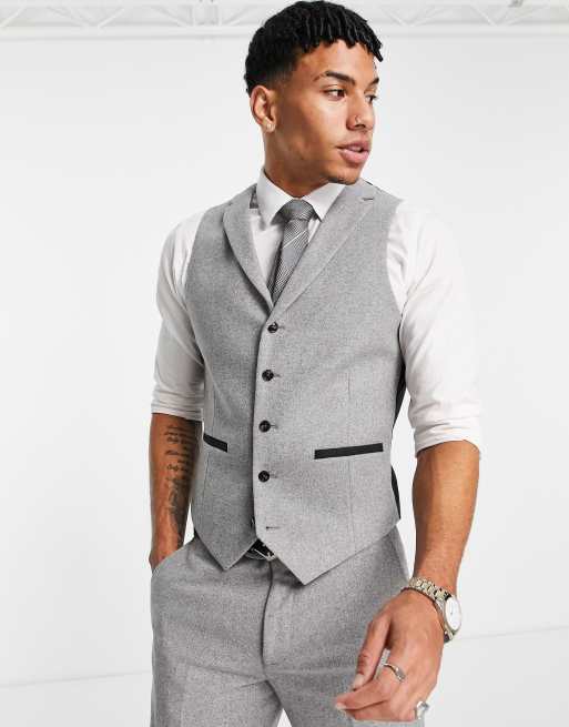 Grey herringbone waistcoat sale