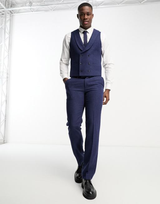 Double breasted hot sale blue waistcoat