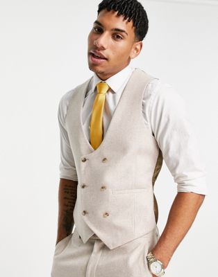 Harry Brown Wedding wool mix slim fit double breasted shawl lapel waistcoat
