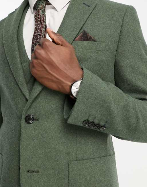 Harry Brown Wedding wool mix slim fit suit jacket in green