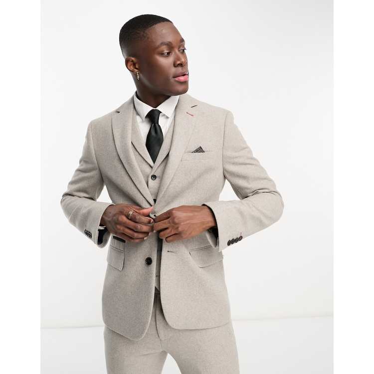 Harry Brown Wedding wool mix slim fit suit jacket in light grey | ASOS