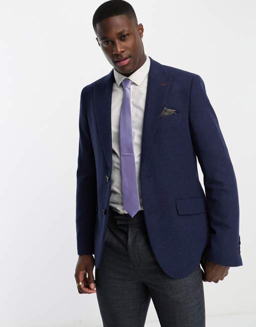 Harry Brown Wedding wool mix slim fit suit jacket in navy | ASOS