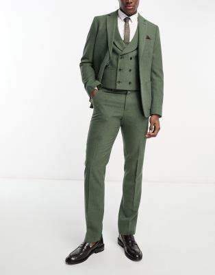 Harry Brown Wedding wool mix slim fit suit jacket in green | Smart