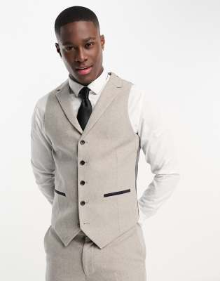 Harry Brown Wedding Wool Mix Slim Fit Suit Vest In Light Gray | ModeSens