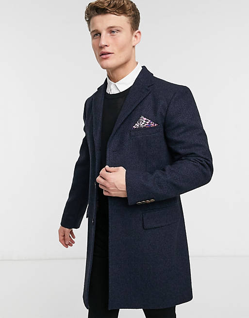 Harry Brown Mud Wool Blend Overcoat 