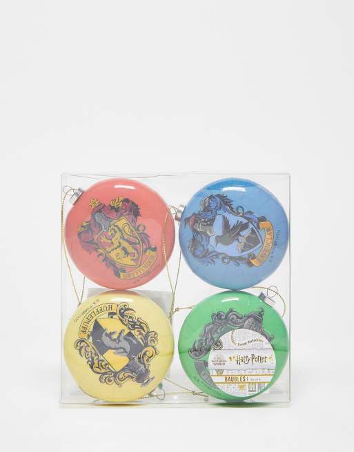 Harry Potter - Christmas Hogwarts Houses - Set da 4 palline per l'albero piatte