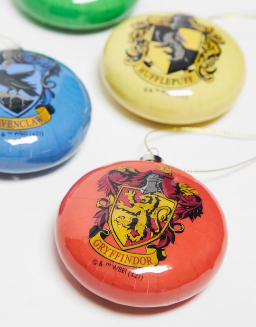 Harry Potter - Christmas Hogwarts Houses - Set da 4 palline per l'albero piatte, 2 di 4