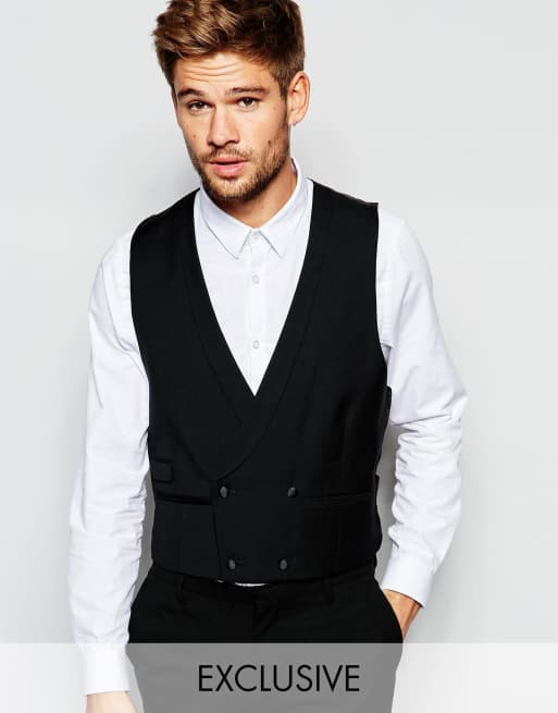 Black u shop shaped waistcoat