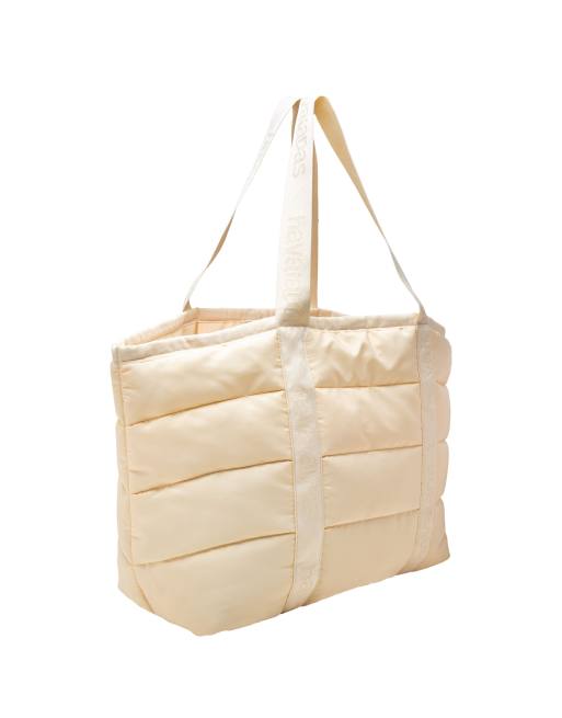 Havaianas - Borsa imbottita color crema al burro, 3 di 4