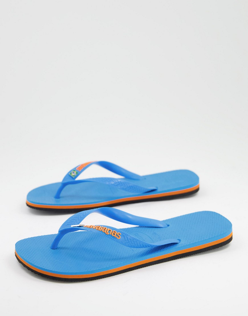Havaianas brasil layers flip flops in light blue