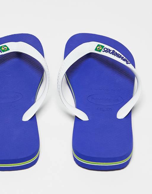 Havaianas brasil logo flip flops in yellow and green