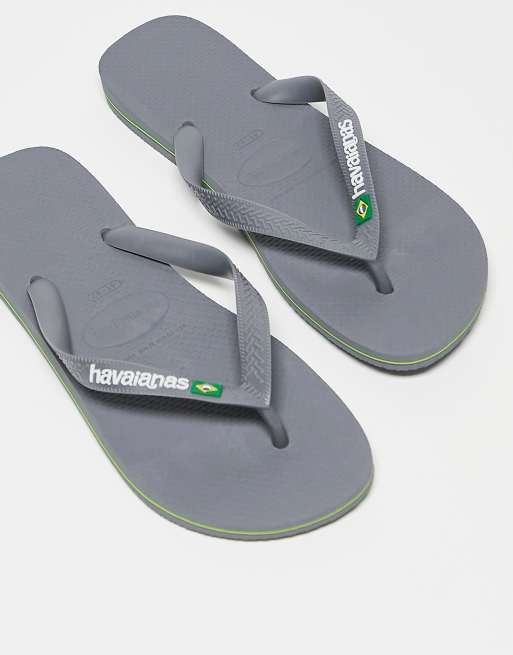 Havianas brasil logo flip flops in red and blue