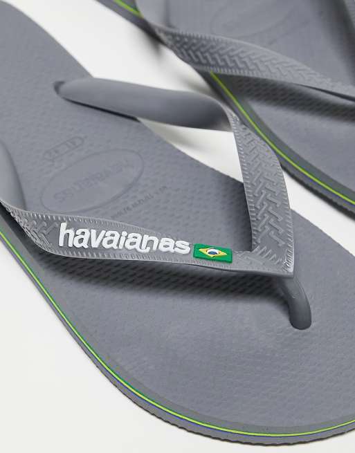 Havaianas Brasil Logo flip flops in grey