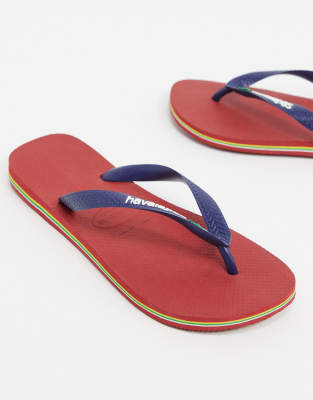 red and blue havaianas