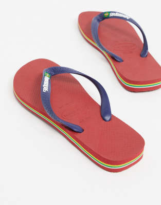 red and blue havaianas