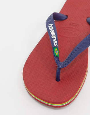 red and blue havaianas