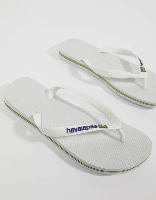 Havaianas Brasil Logo flip flops in white