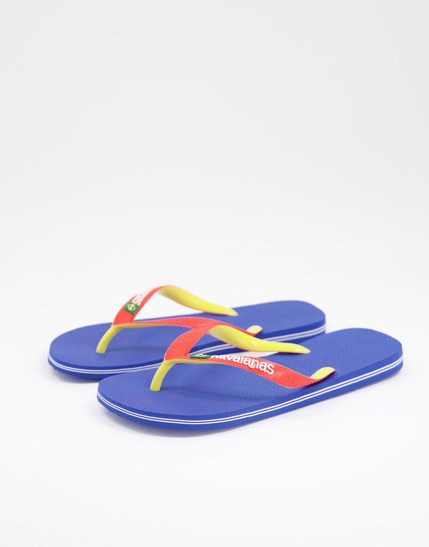 Havaianas brasil mix flip flops in blue and red-Blues
