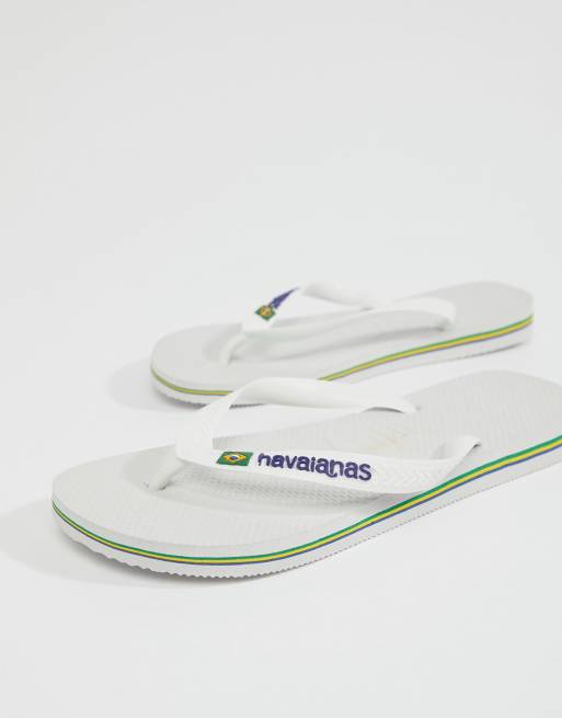 Havaianas - Braziliaanse teenslippers met logo in wit