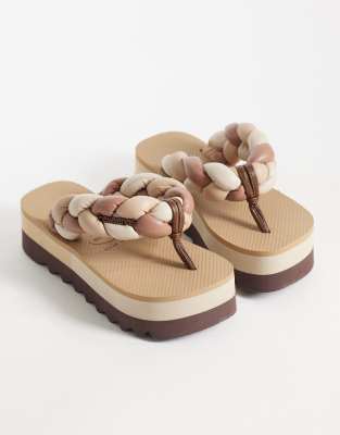 Havaianas Chunky Boho Flip Flops In Brown