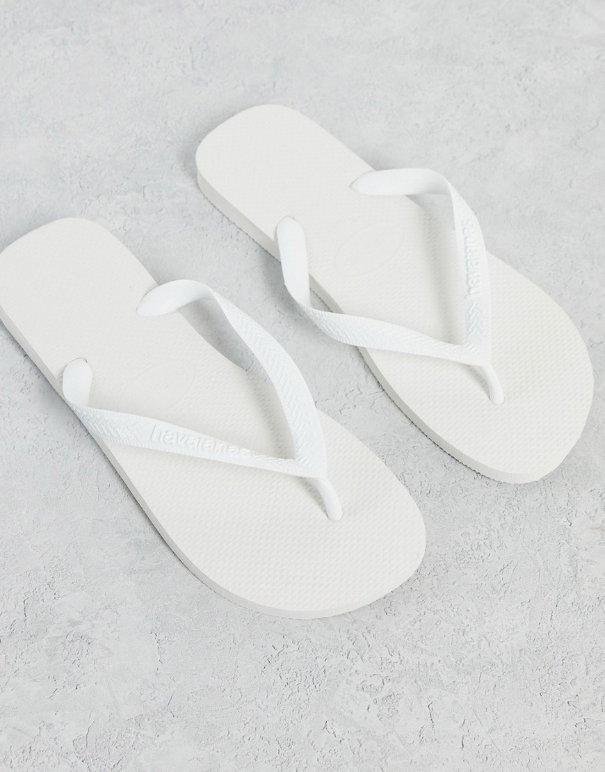 havaianas classic top flip flops in white