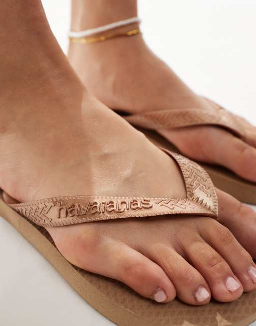 Rose Gold Bridal Havaianas Uk Havaianas Flip Flops In Rose Gold