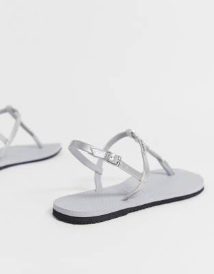 silver glitter havaianas