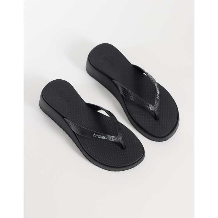 havaianas High Platform II サンダル　レア Havaianas high platform flip flops in black | ASOS