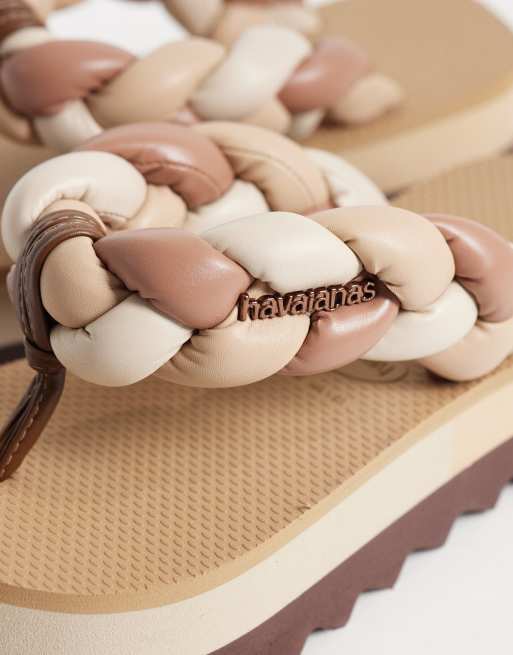 Havaianas - Infradito bohémien con suola spessa marrone scuro , 3 di 4