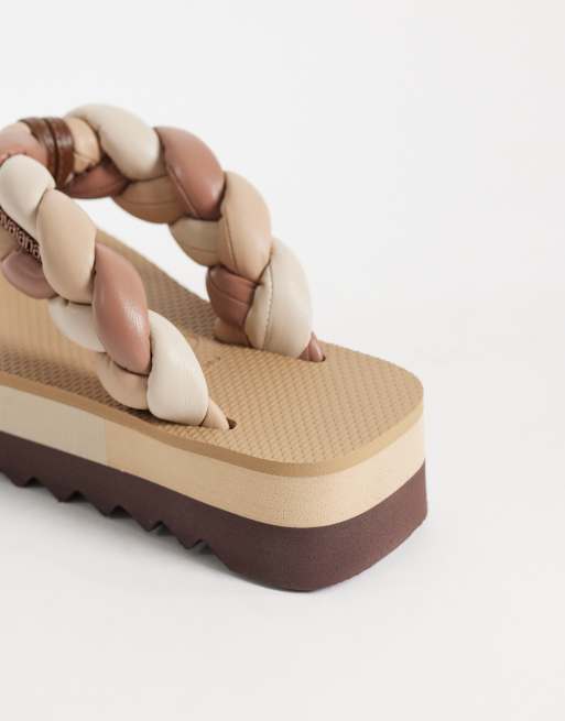 Havaianas - Infradito bohémien con suola spessa marrone scuro , 4 di 4