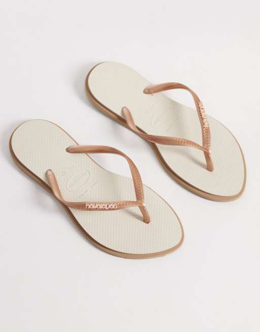 Havaianas - Infradito con punta sottile color oro rosa