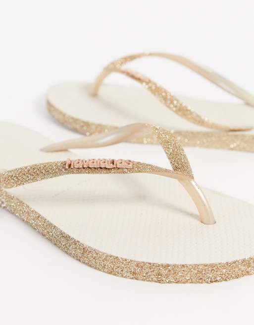 Havaianas hot sale glitter oro