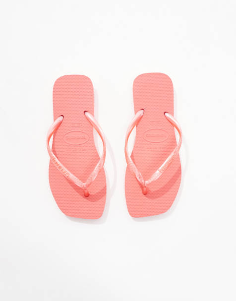 Havaianas – Korallfärgade flip flops med fyrkantig tå - view 1