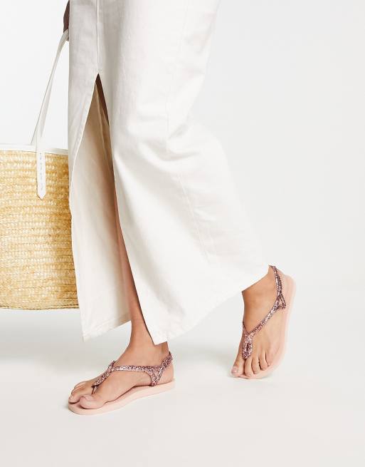 Zonder hoofd Niet meer geldig Maak een sneeuwpop Havaianas - Luna Premium II - Platte sandalen in roze | ASOS