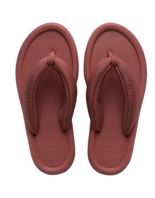 Havaianas - Maxi pof-boho teenslippers in rood, 3 van 4
