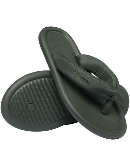Havaianas Maxi-Puff boho flip flops in green, 4 of 4