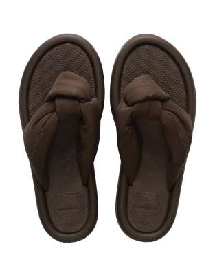 Havaianas Overpuff Boho Flip Flops In Brown