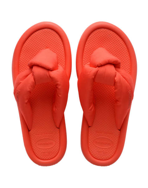 Havaianas overpuff boho flip flops in red - view 1