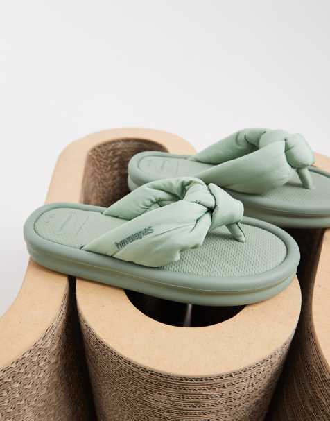 Havaianas – Overpuff – Boho-Zehenstegsandalen in Salbeigrün - view 1