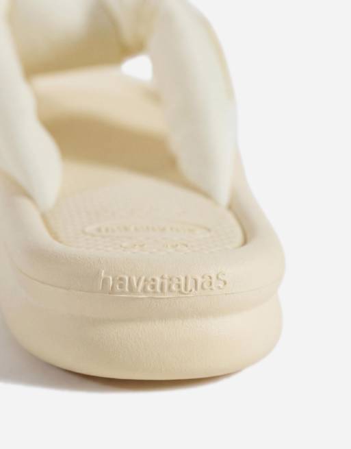 Havaianas - Overpuff - Cremefarvede klipklappere med boho design, 8 af 8