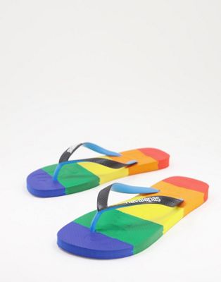 Havaianas Pride flip flops in rainbow