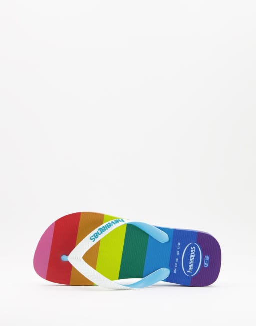 rainbow double sole flip flops