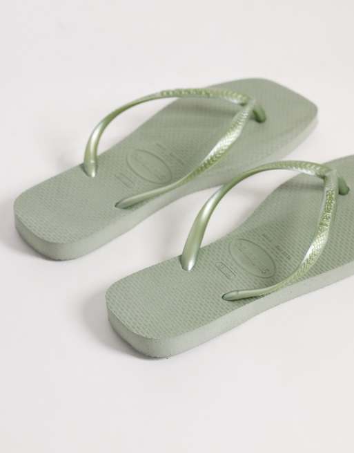Havaianas – Rökgröna, smala flip flops med fyrkantig tå, 4 av 4