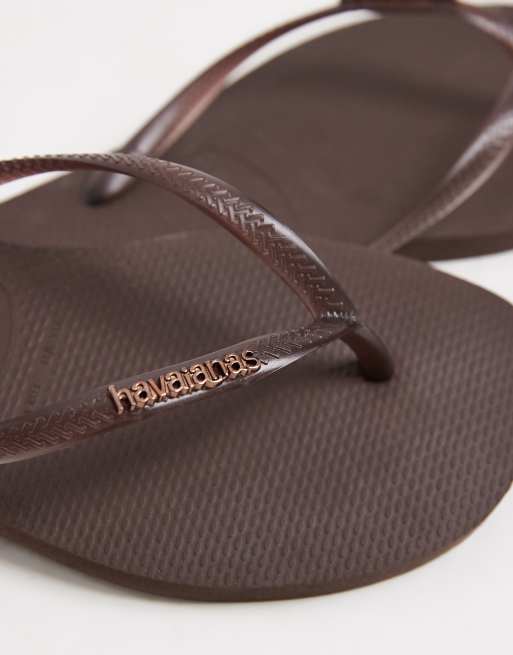 Havaianas – Schmale Zehenstegsandalen in Braun, 2 von 4